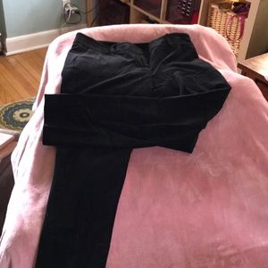 Blk velvet straight skinny pants